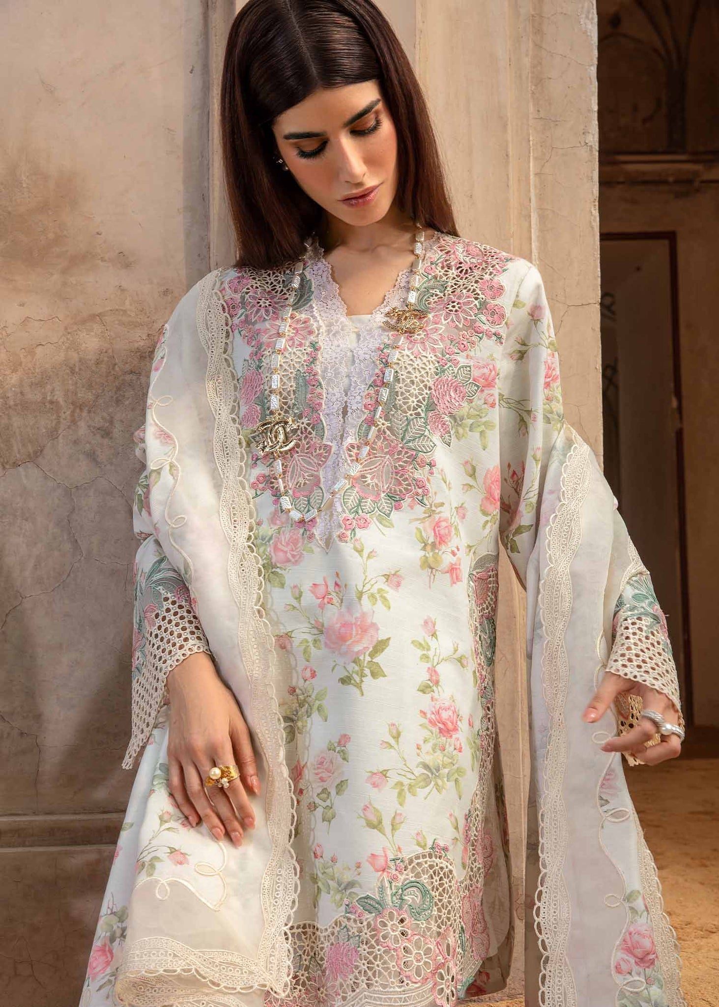 3 Piece - Heavy Embroidered Printed lawn PS-119 | Nain Preet (Stitched)