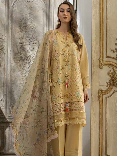 3 Piece - Chikankari embroidered pure lawn ZP-07 | SOBIA NAZIR (Stitched)