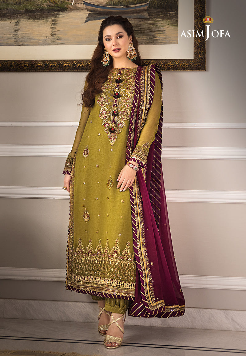 3 Piece - Sequence Embroidered Chiffon | AsimJofa (Stitched)