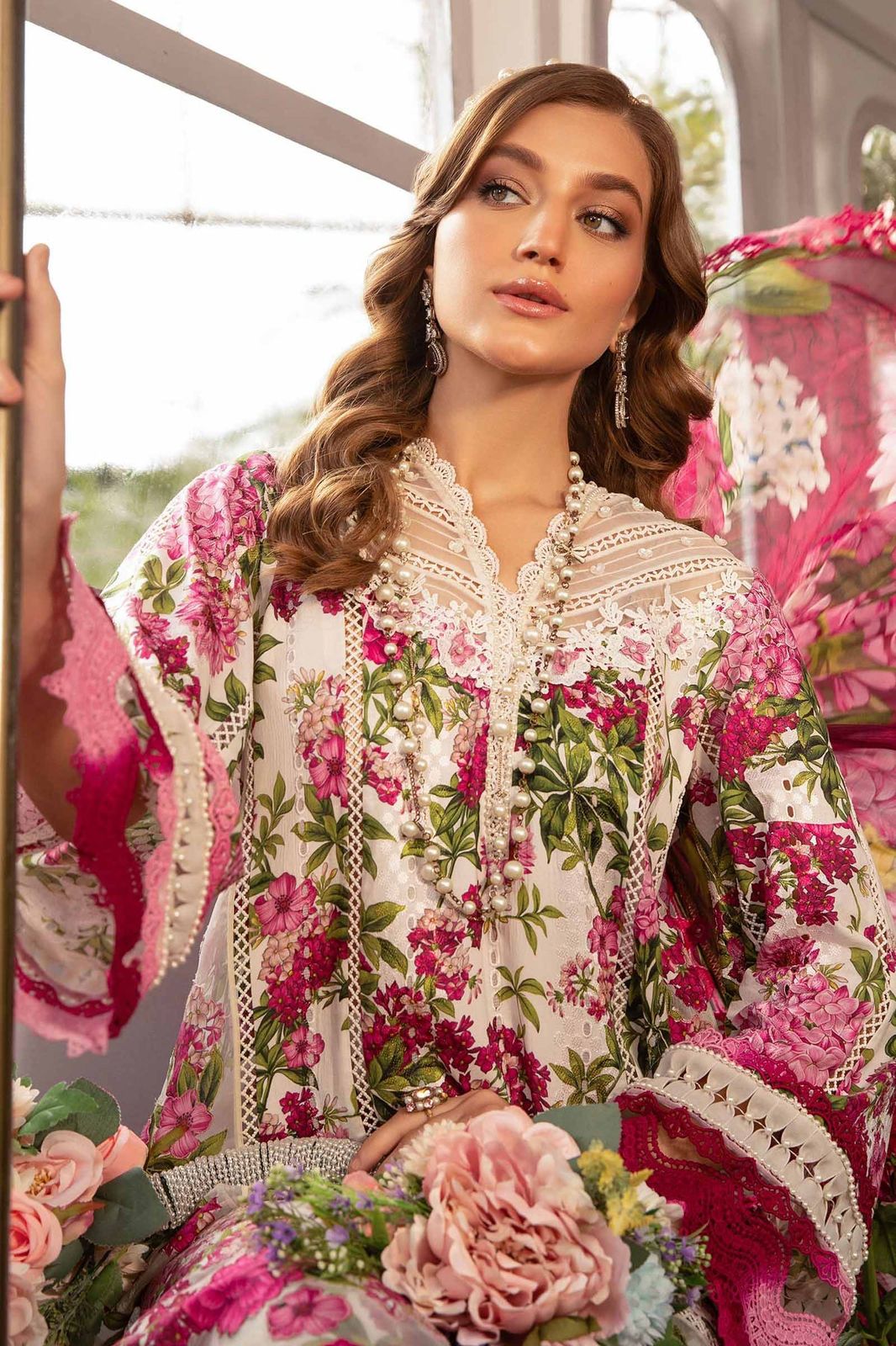 3 Piece - Heavy Embroidered Digital printed lawn PS-162 | Maria.B (Stitched)