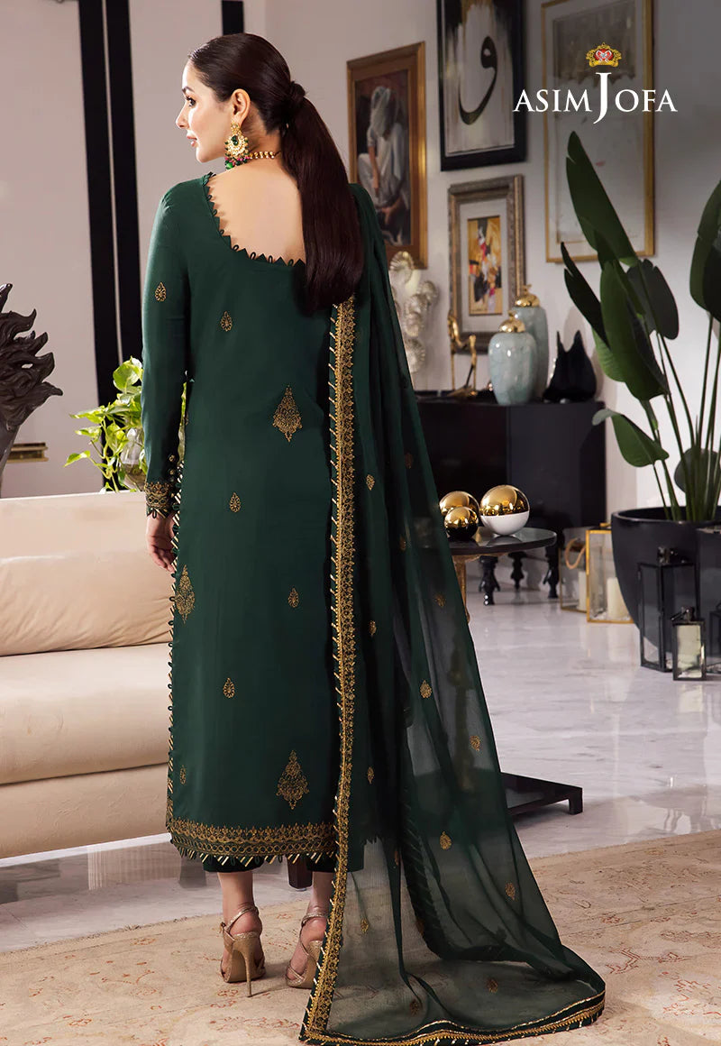 3 Piece - Embroidered Chiffon ZP-12 | Asim Jofa (Stitched)